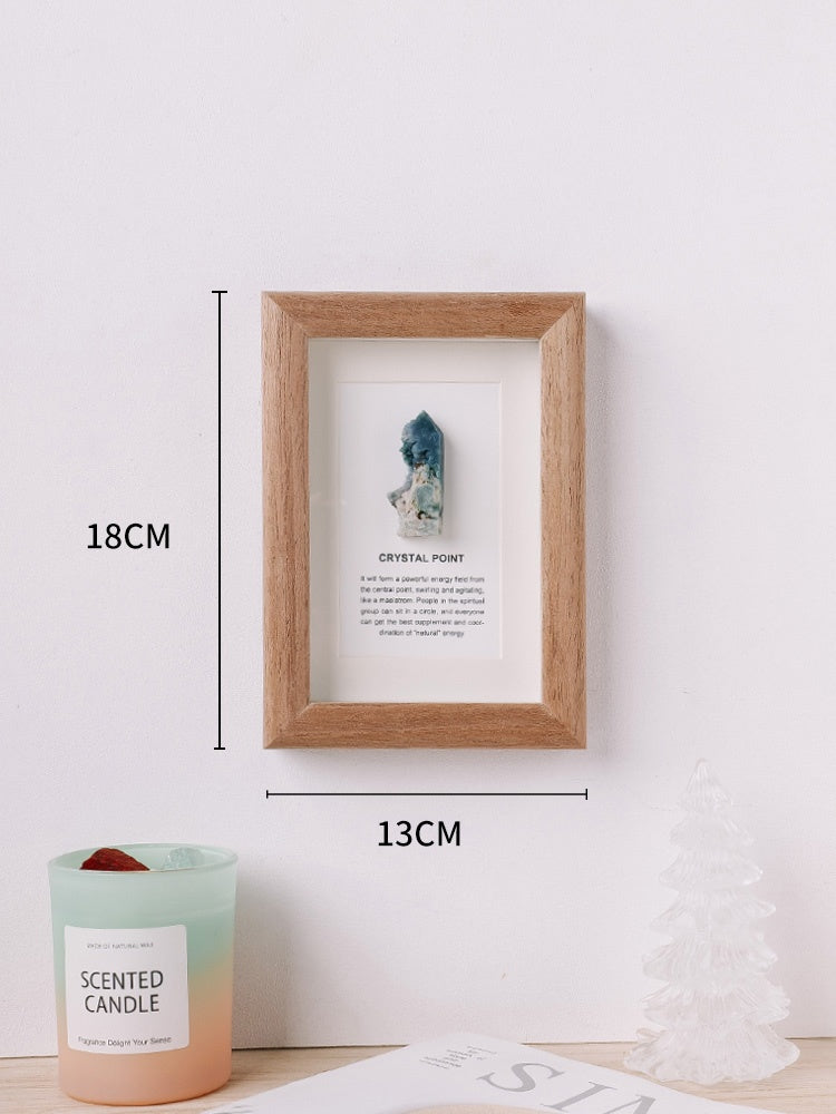 Natural crystal ore specimen raw stone jade agate rock purple gas east to the year of the rabbit decoration photo frame picture frame gift