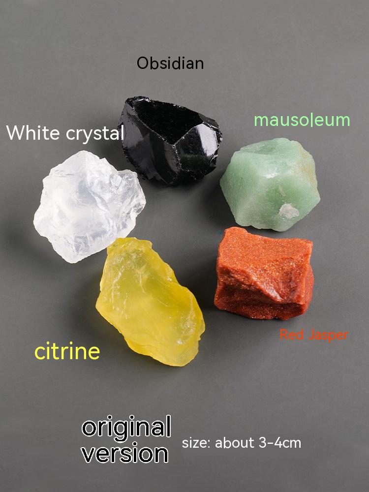 Natural crystal raw stone seven-color crystal home yoga meditation decoration children's mineral ore standard gemstone specimen rolling stone