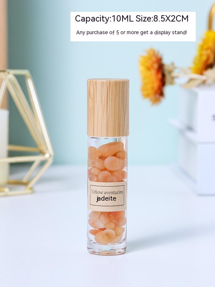Natural white crystal crushed stone essential oil roller bottle sample perfume bottle portable sub-bottling ore specimen small ornament