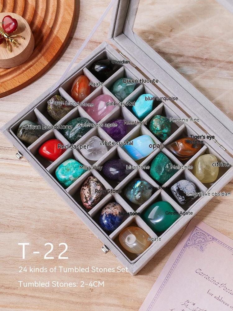 Natural crystal ore raw stone specimen box mineral gemstone agate stone children's mine standard crystal stone specimen decoration
