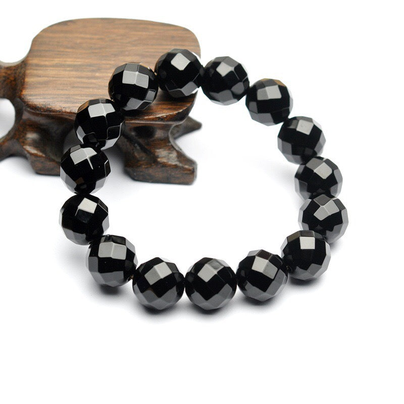 Onyx Asli, Onyx Hitam, 64 Faset, Gelang, Faceted, Faceted 