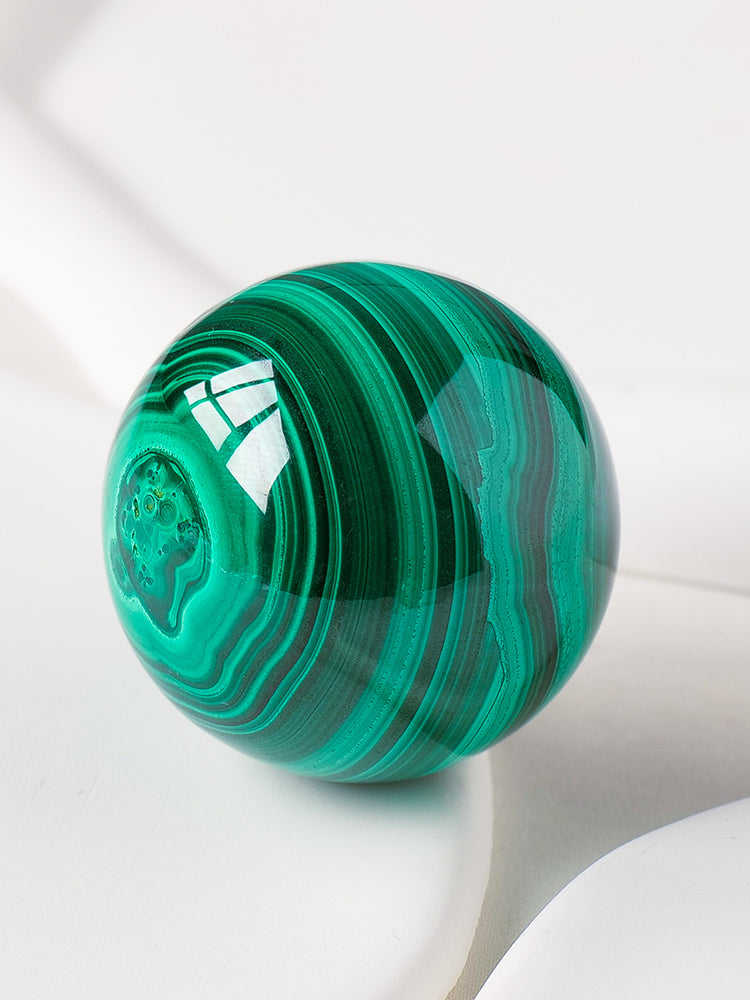 Bola kristal asli, bola malachite yang boleh dikoleksi, hiasan, penggilap bijih kasar, manik bulat, manik longgar, aksesori manik 