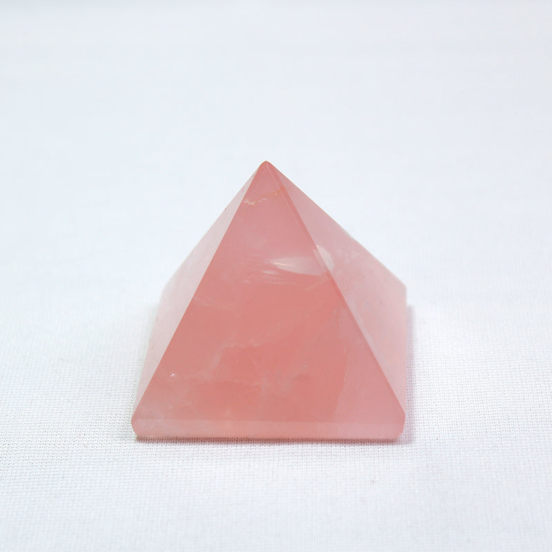 Piramid kristal merah jambu semulajadi, hiasan, kristal merah jambu, penggilap batu kasar, ruang tamu, pejabat, hiasan, hiasan 