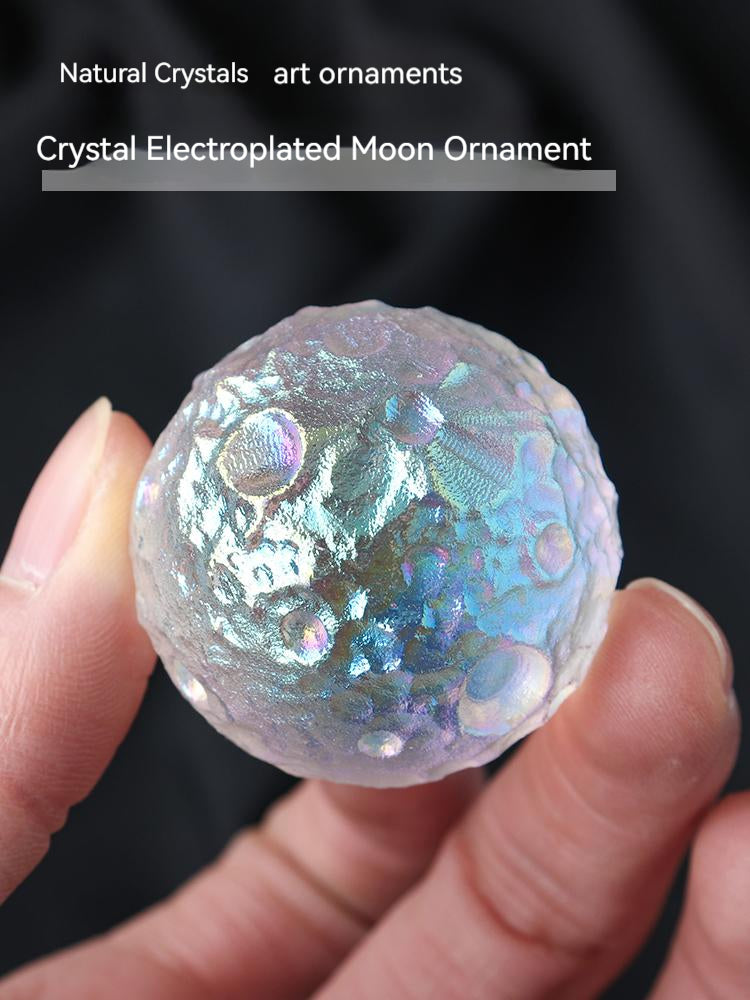 Natural Crystal, Electroplating, Lunar Meteorite, Model, Popular Science, Ore, Specimen, Rough, Decoration, Hand-Polished, Palm 