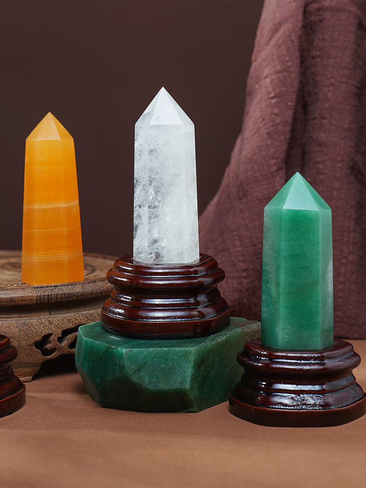 天然白水晶,紫水晶,粉水晶,黄水晶,摆件,水晶柱,六棱柱,原石打磨