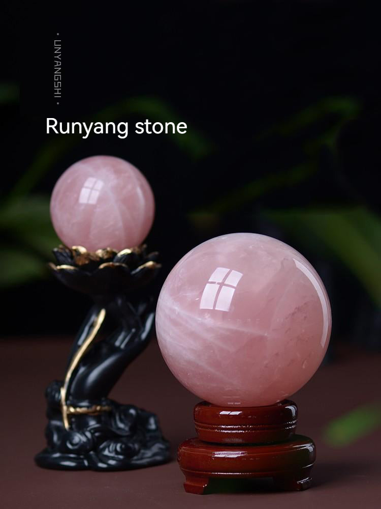 Hiasan bola kristal merah jambu semulajadi, merah jambu, anjung, bilik tidur, meja, pembukaan, pindah rumah, hiasan, hadiah perkahwinan