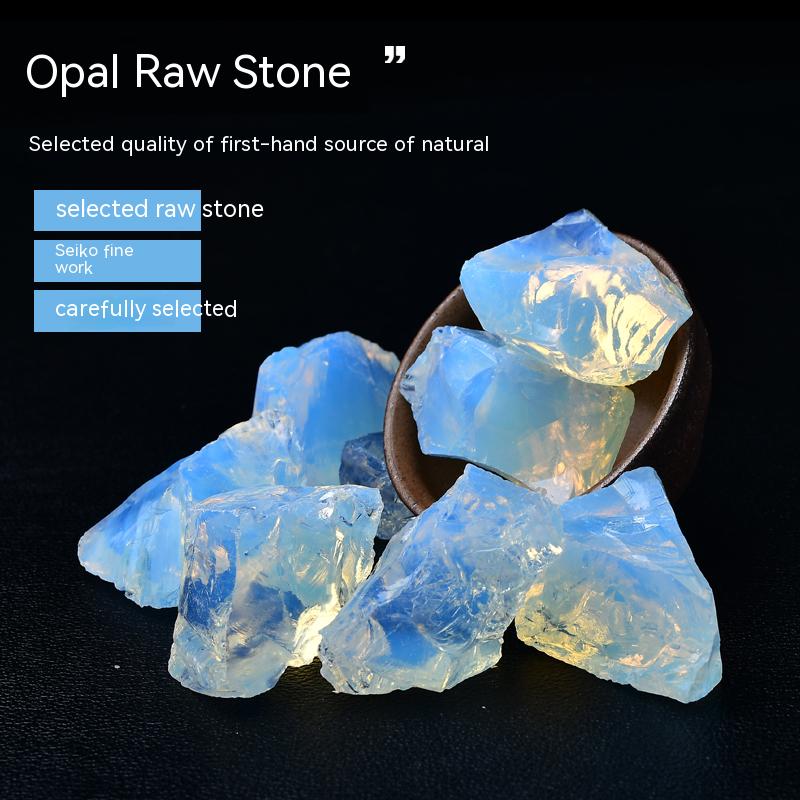 Blok Kasar Opal, Batu Mineral, Bulu Kristal 