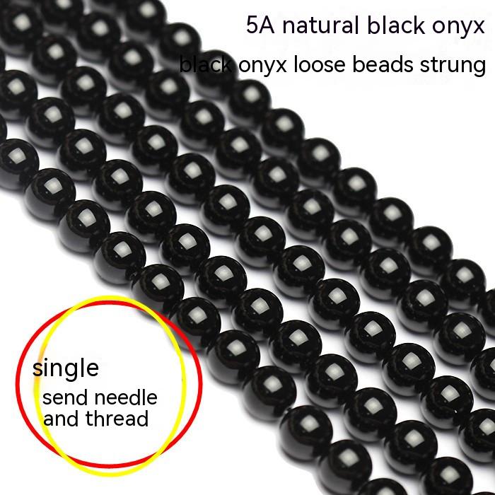 2-18MM natural black agate loose beads, semi-finished products, DIY handmade semi-finished accessories 