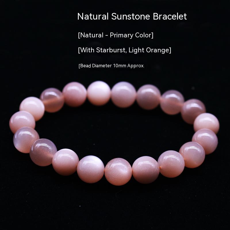 Natural Crystal Bracelet, Orange Sunstone, Raw Stone, Ladies Bracelet, Single Circle, Gift, Birthday Gift 