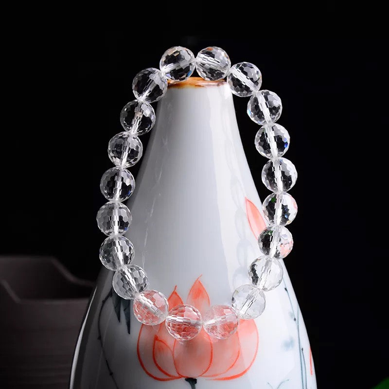 Gelang kristal putih asli, 128 segi, segi, kristal putih, gelang 