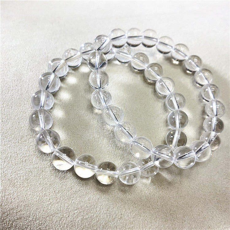 Natural White Crystal Bracelet, Transparent Beaded Brazilian Crystal Bracelet, Clear Body Crystal, Men's and Women's, Support for Reinspection