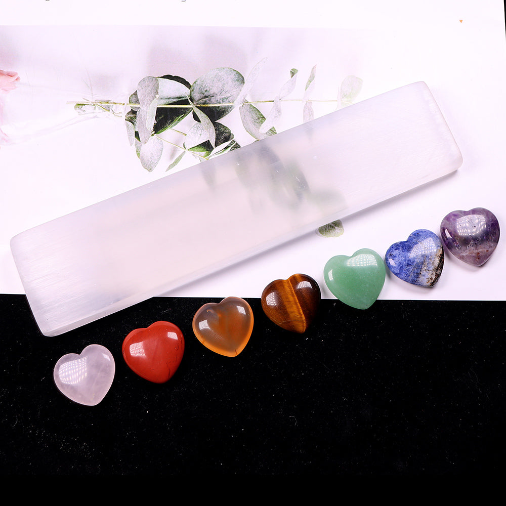Bijih kristal asli, gabungan set batu asli, lajur kristal cinta, karya seni geometri buatan tangan, meja, ruang tamu, hiasan 