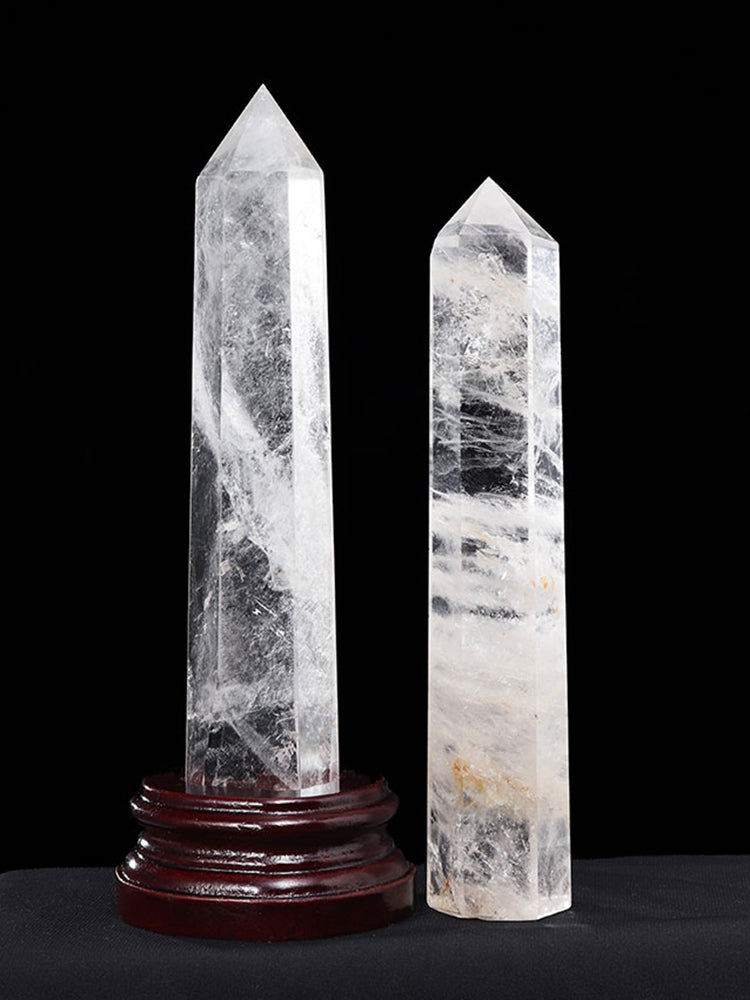 Natural white crystal, amethyst, pink crystal, citrine, ornaments, crystal column, hexagonal prism, rough grinding, home furnishing, desk 