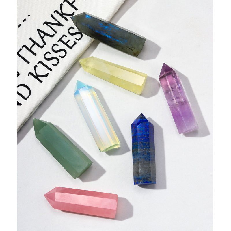 Natural Crystal Rough, Hexagonal Prism, Single-Pointed Clear Quartz, Amethyst, Rose Quartz And Citrine Column, Crystal, Ore Specimen, Degaussing And Purification, Decoration