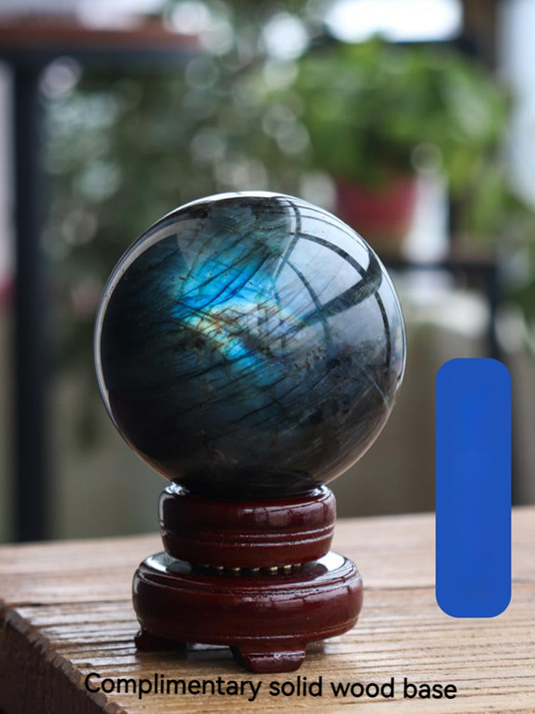 Natural Crystal Sphere, Fire Moonstone, Decoration, Labradorite Sphere, Ore Rough Stone, Gemstone, Home Office, Desktop Decoration