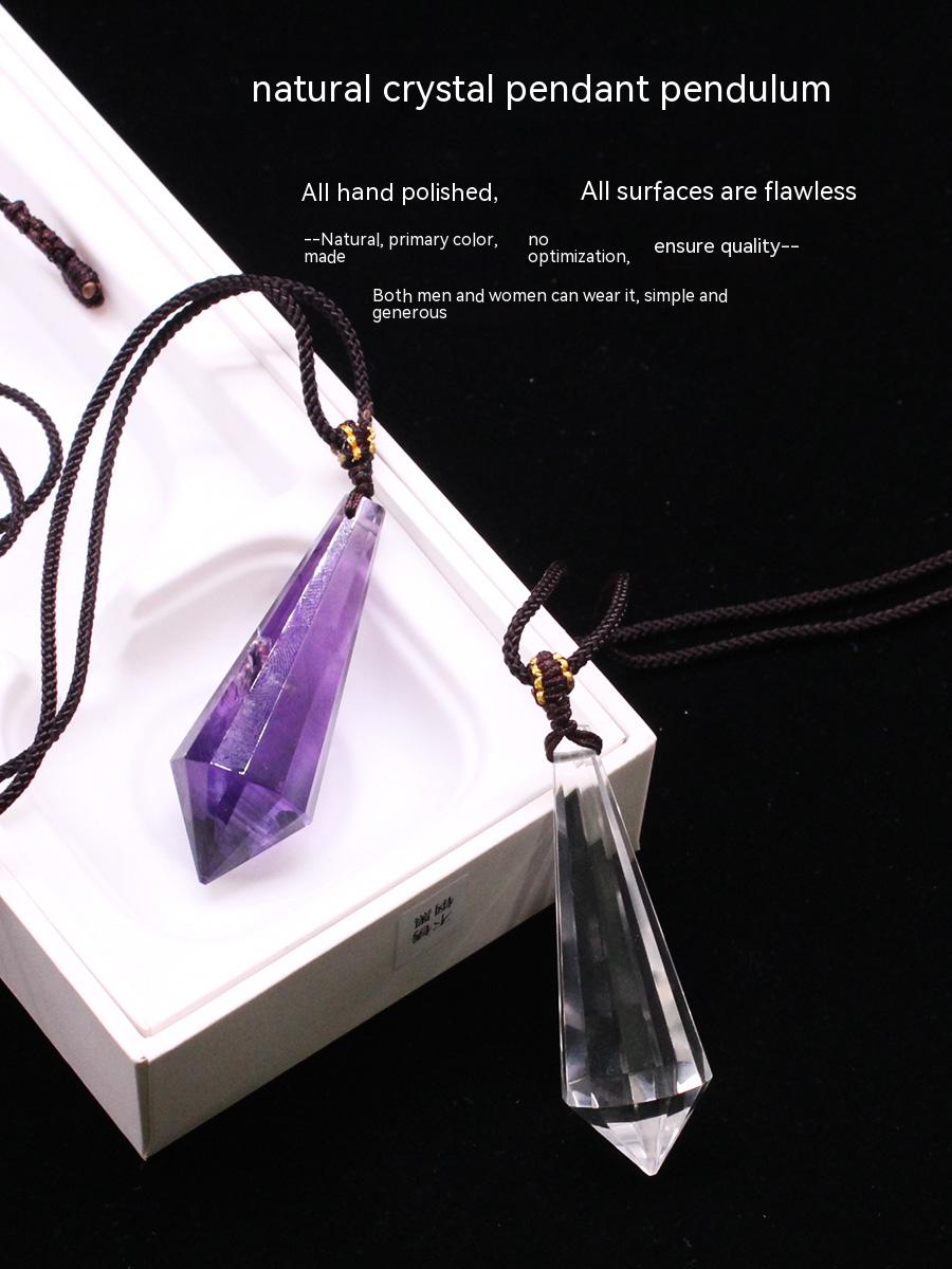 Natural amethyst hexagonal prism, pendant, male and female couple, original stone necklace, pendant, jewelry, gift 