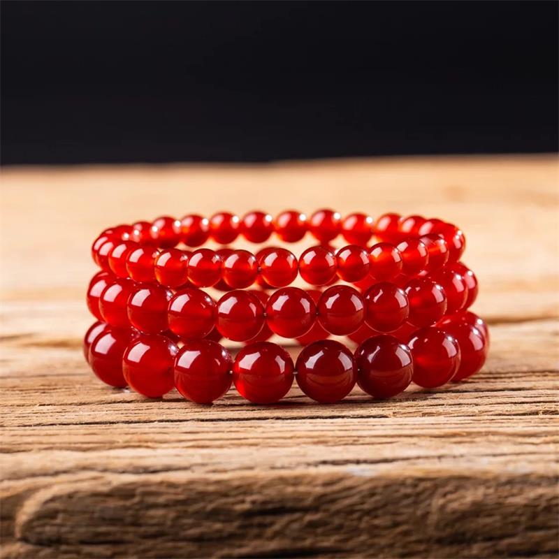 Gelang onyx asli, akik putih, akik hitam, akik merah, pusingan tunggal 