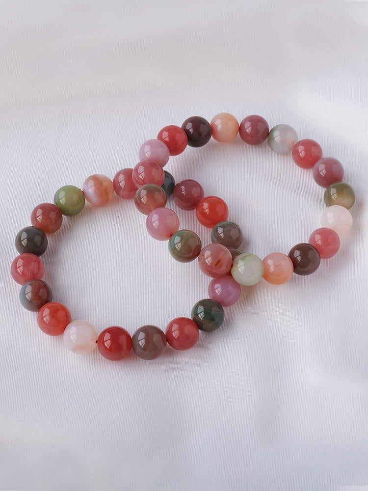 Natural Crystal From Yanyuan, Agate Bead Bracelet, Candy Color Colorful Agate, Single Circle Crystal Bracelet, Jewelry