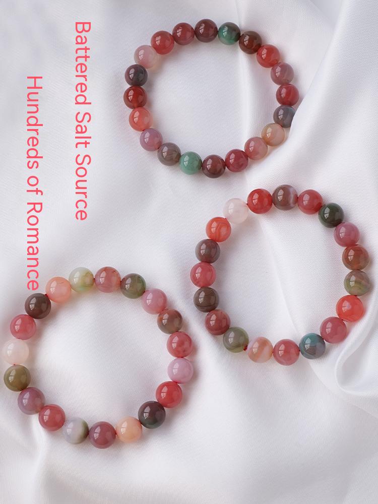 Natural Crystal From Yanyuan, Agate Bead Bracelet, Candy Color Colorful Agate, Single Circle Crystal Bracelet, Jewelry