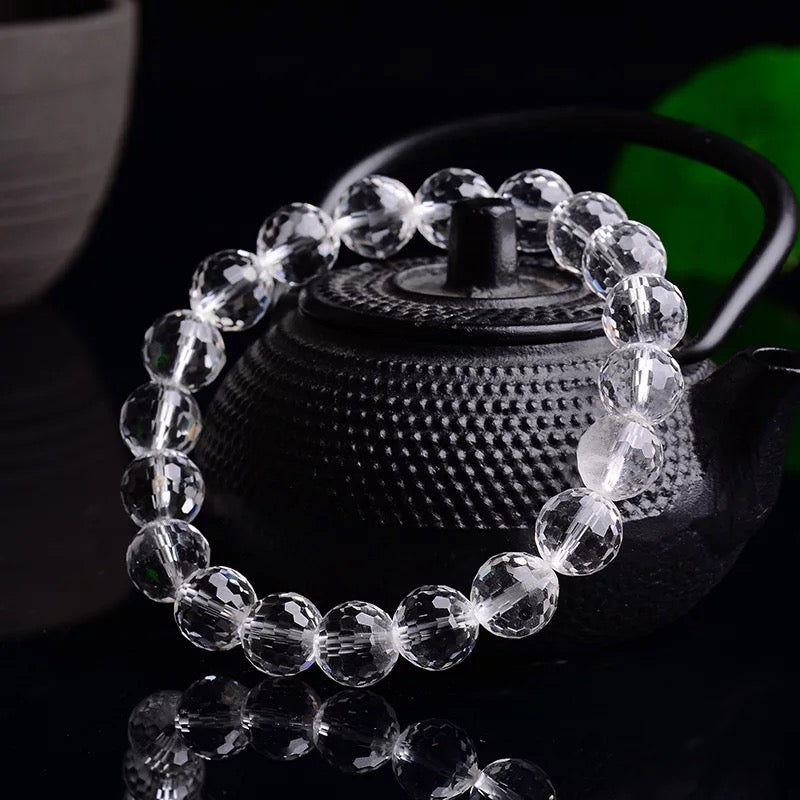 Gelang kristal putih asli, 128 segi, segi, kristal putih, gelang 