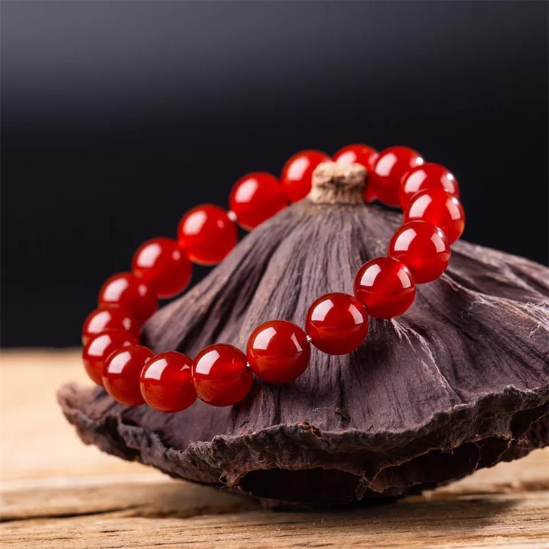 Gelang onyx asli, akik putih, akik hitam, akik merah, pusingan tunggal 