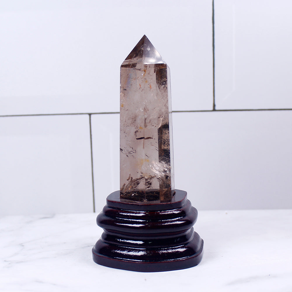 Natural Crystal Hexagonal Single-Pointed Rough, Ore, Crystal Column, Custom-Made Base, Home Decoration