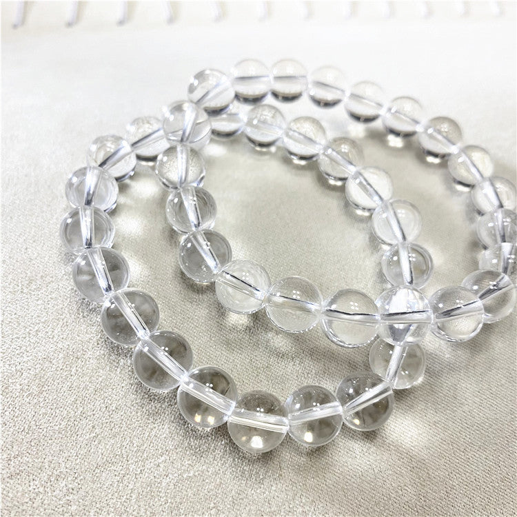 Natural White Crystal Bracelet, Transparent Beaded Brazilian Crystal Bracelet, Clear Body Crystal, Men's and Women's, Support for Reinspection