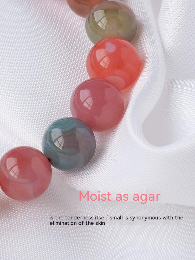 Natural Crystal From Yanyuan, Agate Bead Bracelet, Candy Color Colorful Agate, Single Circle Crystal Bracelet, Jewelry