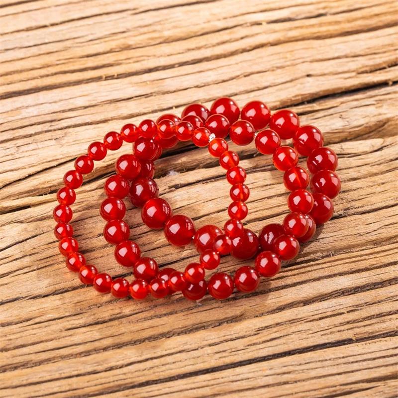 Gelang onyx asli, akik putih, akik hitam, akik merah, pusingan tunggal 