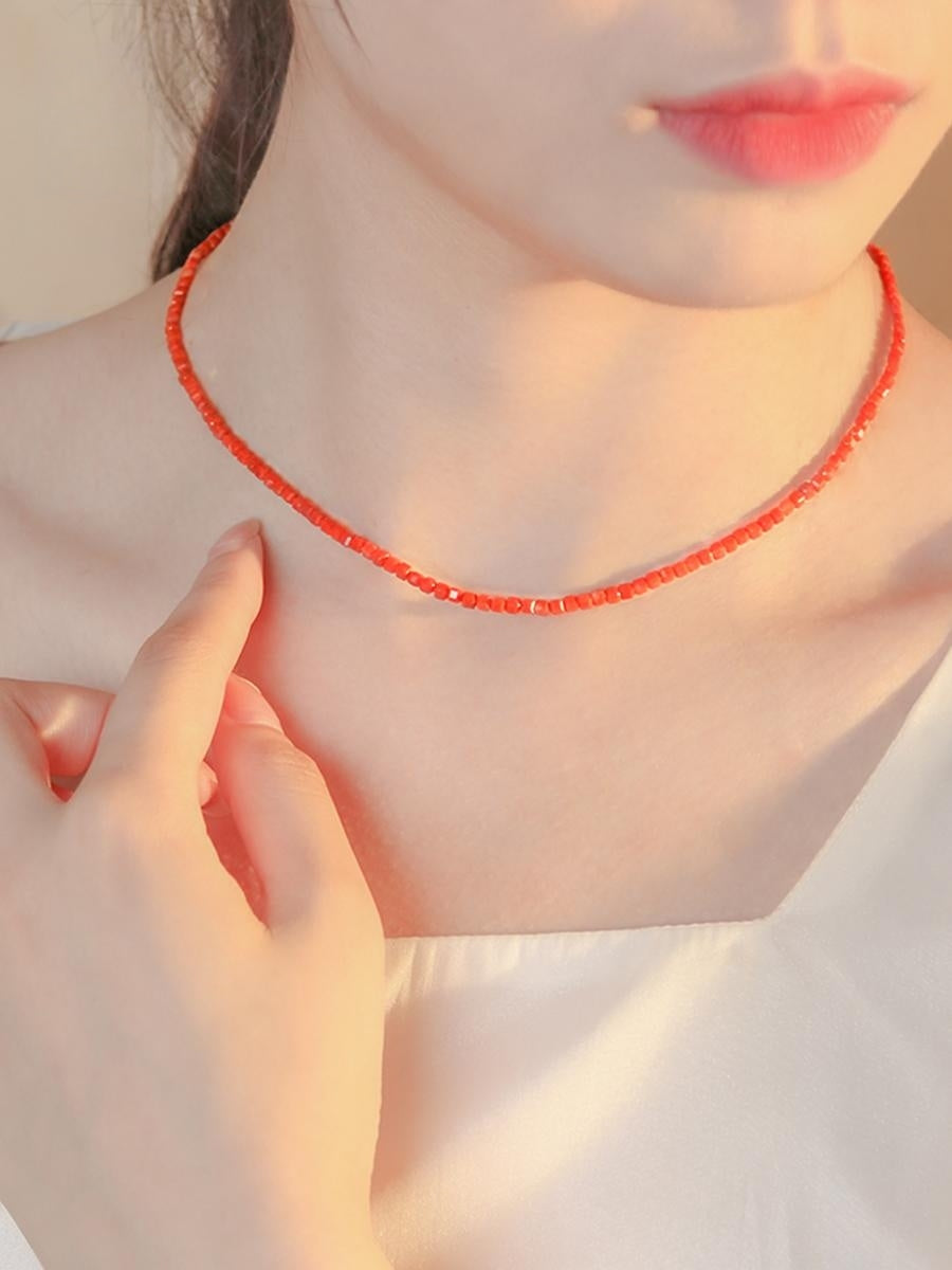 Rantai merah selatan, gula kiub, merah selatan, manik longgar, manik tunggal, gelang batu akik merah, batu kasar, gelang merah selatan, rantai klavikula, rantai leher 
