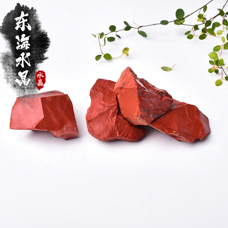 Bijih mentah jasper merah asli, batu mentah kristal, perhiasan, bulu, bahan ukiran 