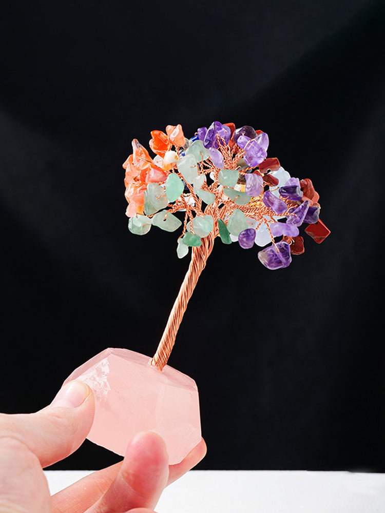 Natural Crystal Gravel, Pyramid, Pachira Macrocarpa, Decorations, Resin Pyramid, Gravel, Flower Tree, Home Decoration, Crafts 