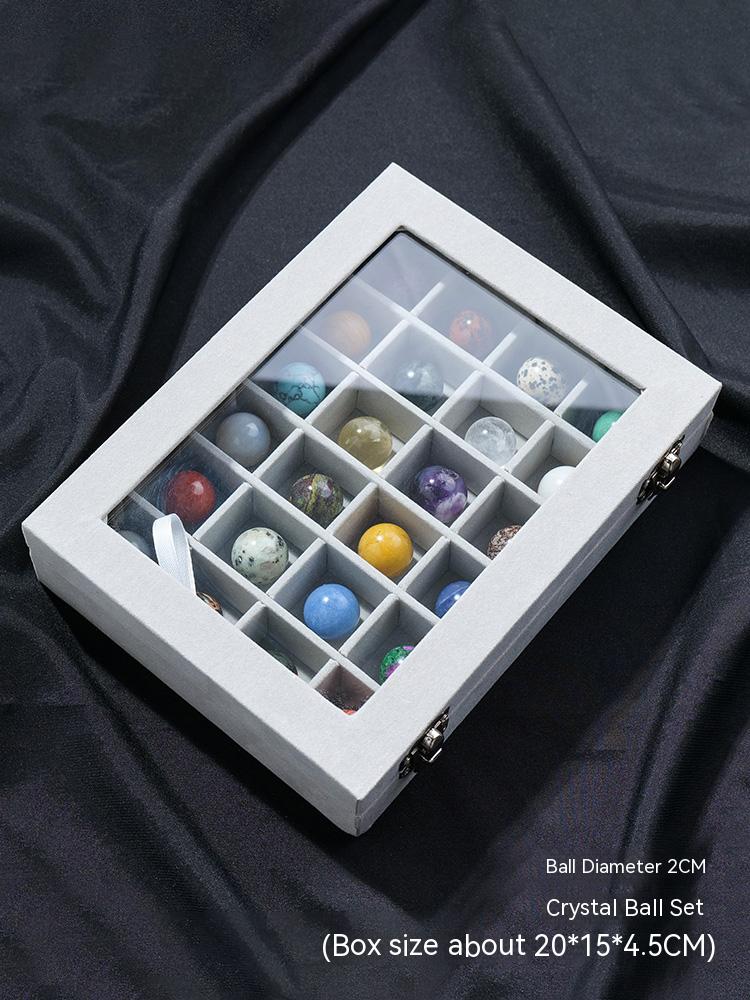 Natural Crystal Sphere Set Box, Specimen Crystal Rough Ore, Children's Popular Science Gemstone Ornaments, Decorative Gifts