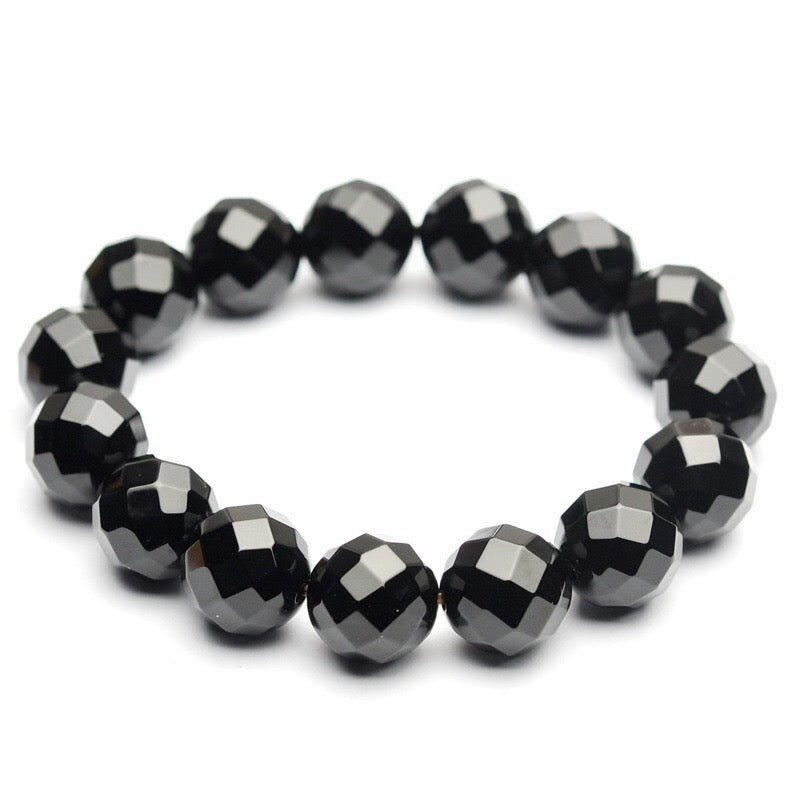 Onyx Asli, Onyx Hitam, 64 Faset, Gelang, Faceted, Faceted 