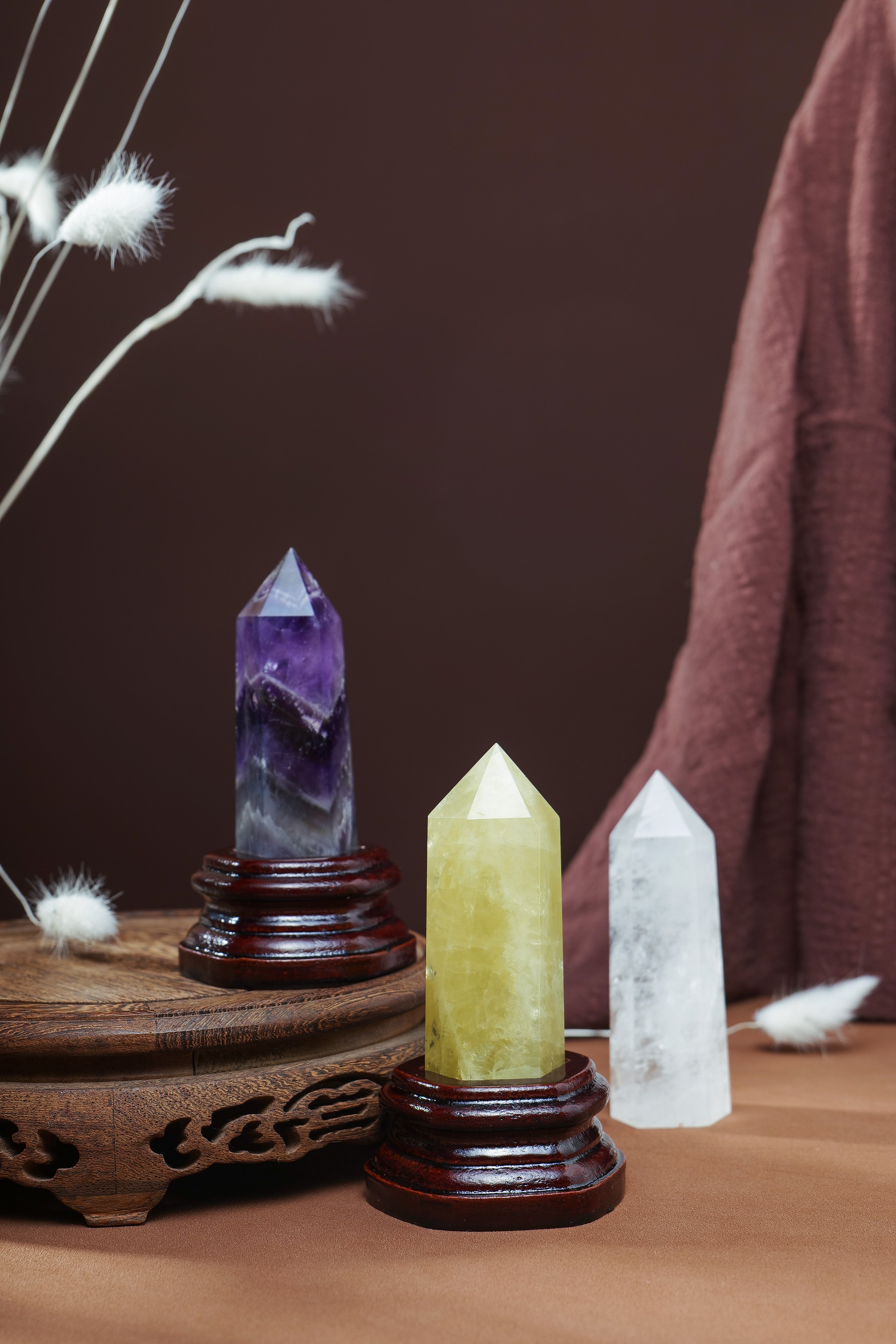 Natural Clear Quartz, Amethyst, Rose Quartz, Citrine, Decoration, Crystal Column, Hexagonal Prism, Rough Grinding