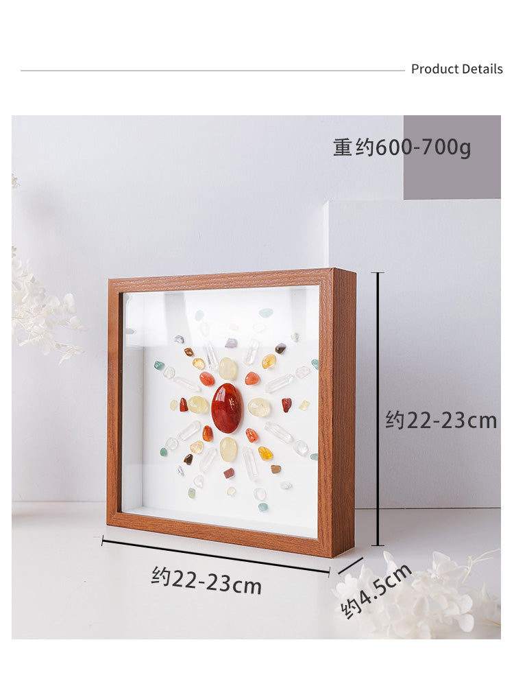 Natural crystal raw stone rainbow decorative painting decoration living room hanging painting Nordic minimalist painting yoga background wall decorative painting