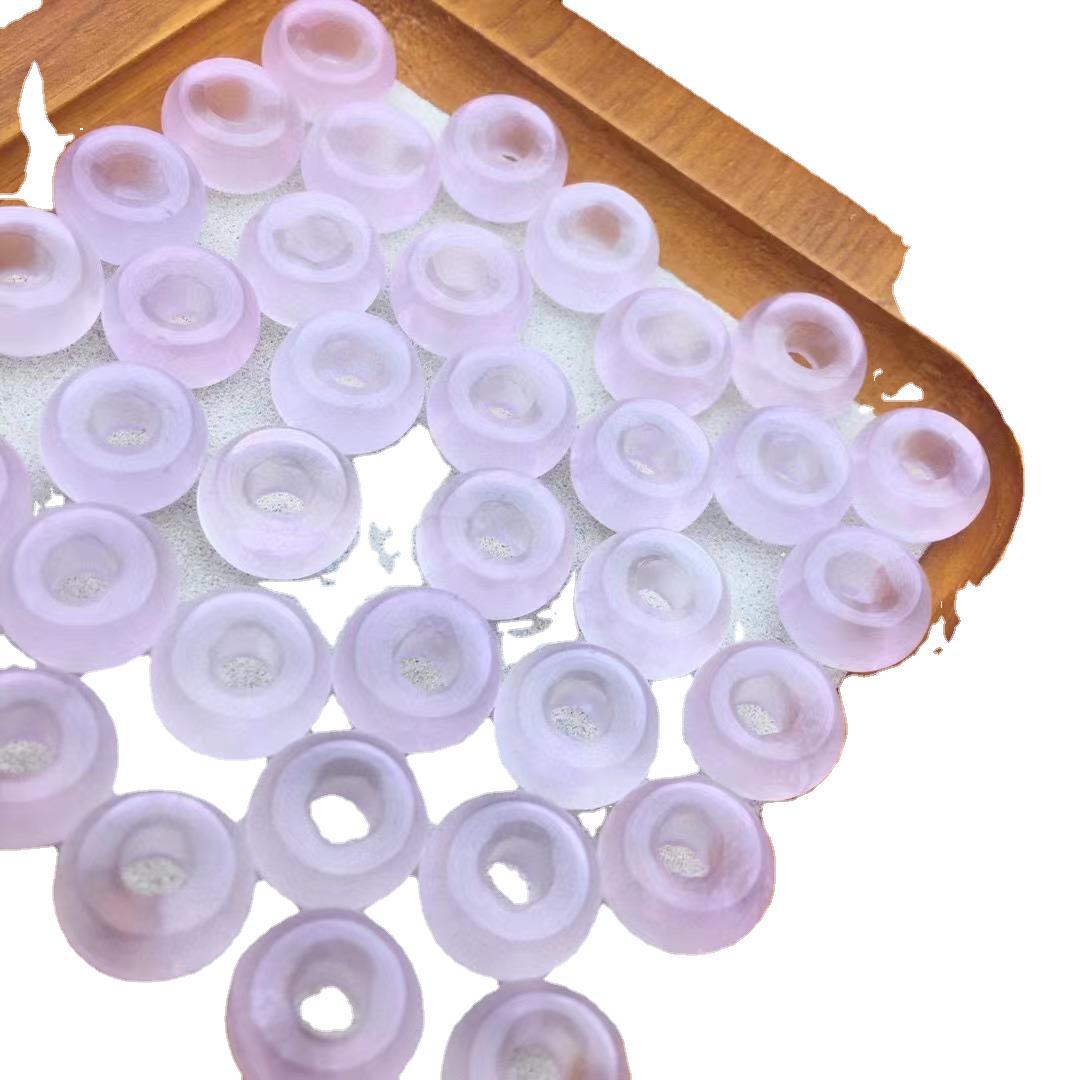 Natural pink crystal, small safe buckle, 12mm, pink is transparent, DIY accessories, pink crystal semi-finished products