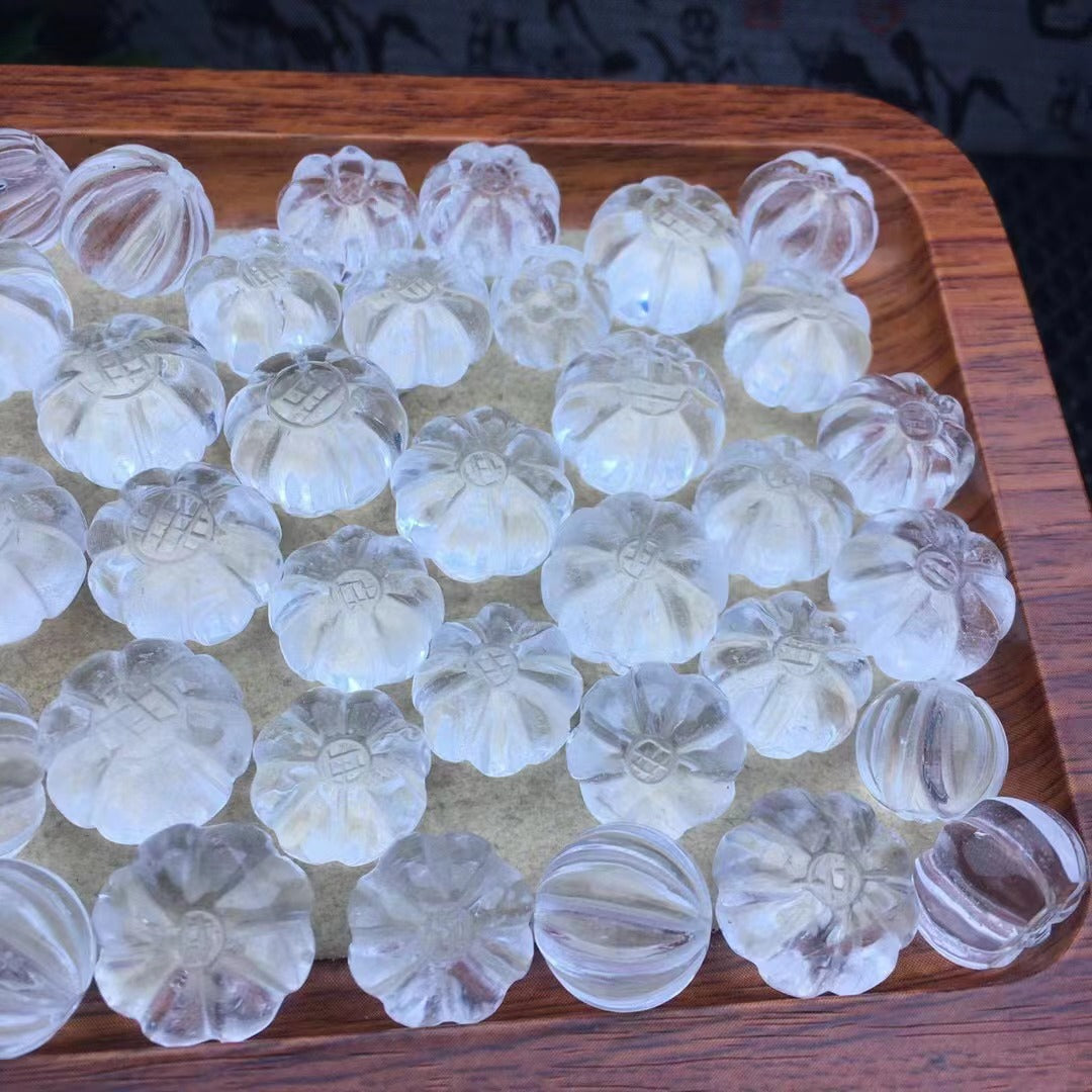 Natural white crystal, lantern beads, transparent, straight hole diy accessories, single bead jewelry, loose beads