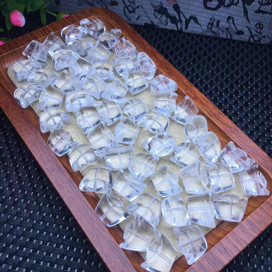 天然17mm,白水晶元宝,小配件,透明色,冰粒diy,吊坠配饰