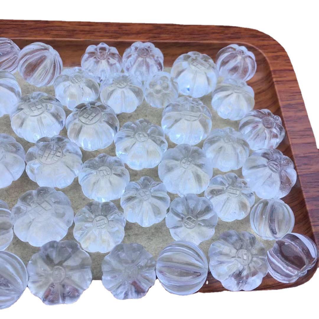 Natural white crystal, lantern beads, transparent, straight hole diy accessories, single bead jewelry, loose beads