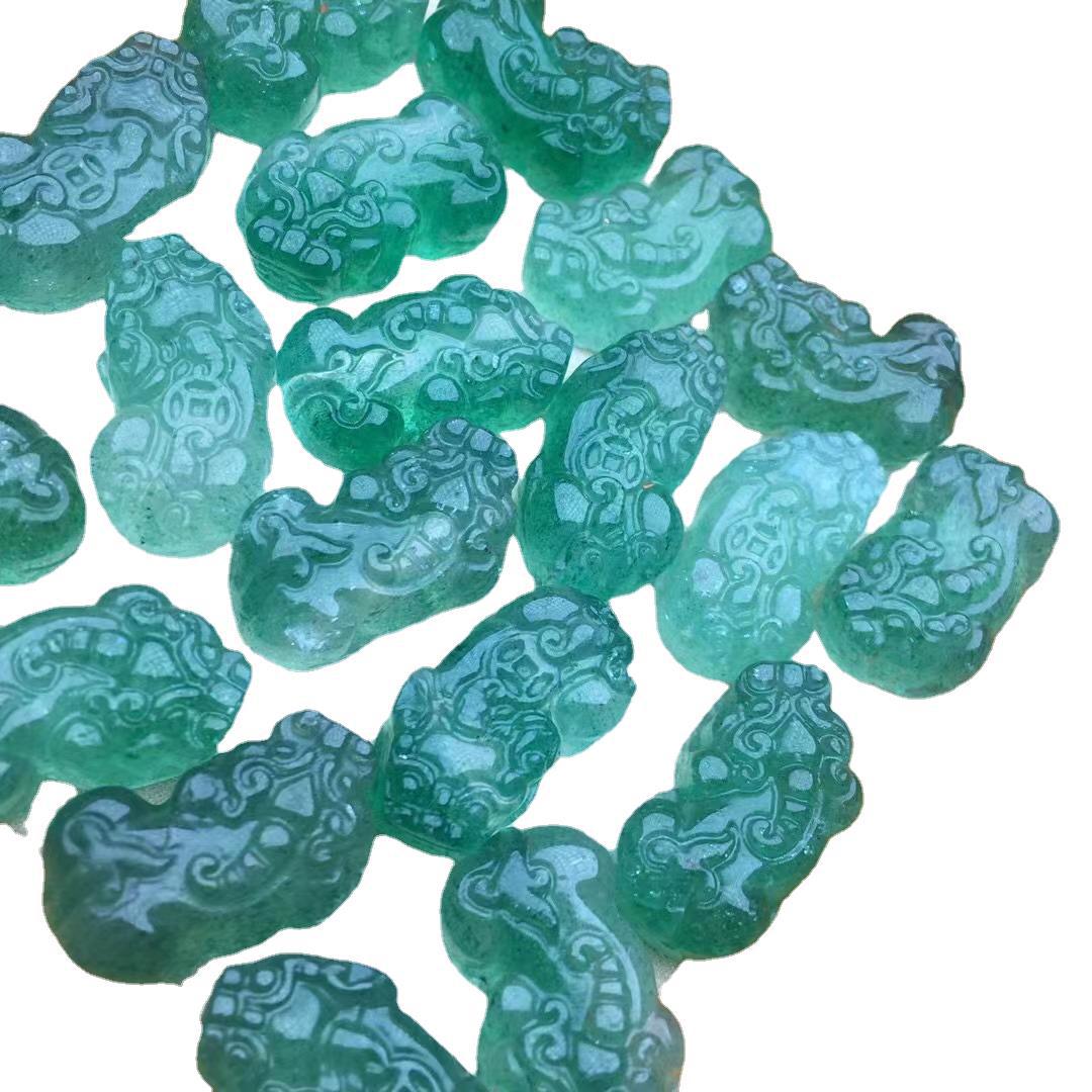 Natural Green Strawberry, Pixiu, 21.5mm, Small Accessories, DIY Ornaments, Pendants 