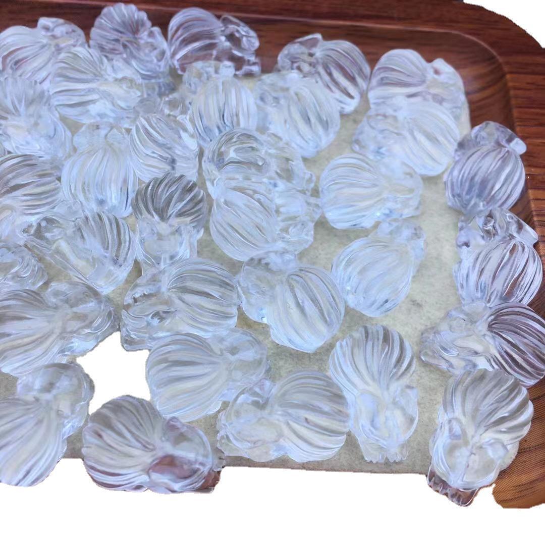 Natural white crystal, 17.5mm, carved nine-tailed fox ornaments, pendants, diy accessories