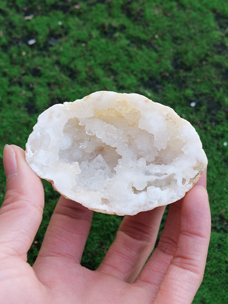 Runyangshi kristal asli akik kristal lubang cornucopia hiasan mineral koleksi standard kuarza batu permata pengajaran spesimen 