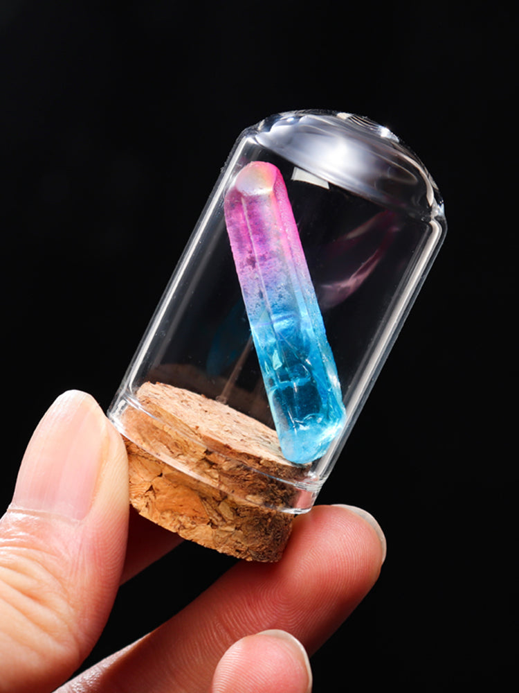 Natural white crystal rainbow ore specimen rock mineral raw stone decoration children dig small gemstone science fish tank