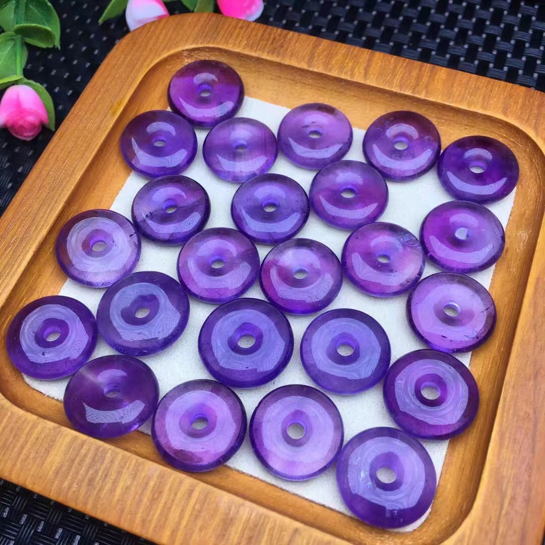 Natural amethyst, safety buckle, 15mm, high ice and high transparency, semi-finished amethyst for DIY accessories