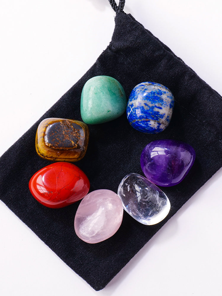 Natural crystal raw stone seven-color crystal home yoga meditation decoration children's mineral ore standard gemstone specimen rolling stone