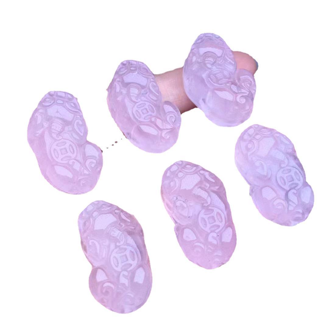 Natural pink crystal, Pixiu, pendants, pink series, diy accessories