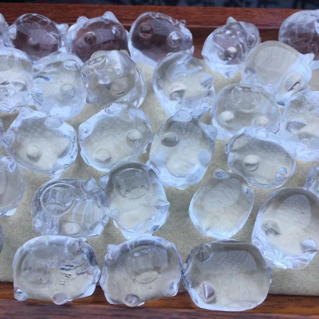 Natural 19.5mm white crystal, pig accessories, ice transparent color, DIY accessory pendant, wholesale and direct sales by manufacturers