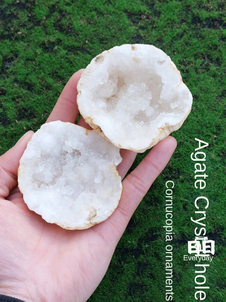 Runyangshi kristal asli akik kristal lubang cornucopia hiasan mineral koleksi standard kuarza batu permata pengajaran spesimen 