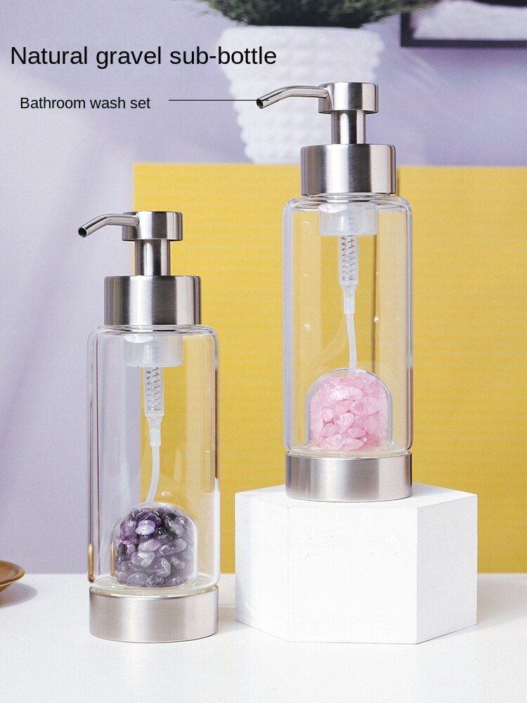 Natural crystal gravel hand sanitizer press bathroom shower gel shampoo bottle empty bottle lotion laundry liquid bottle